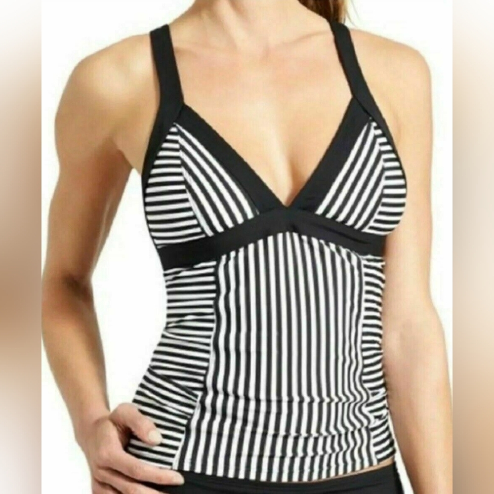 Athleta Black and White Swim Tankini Top